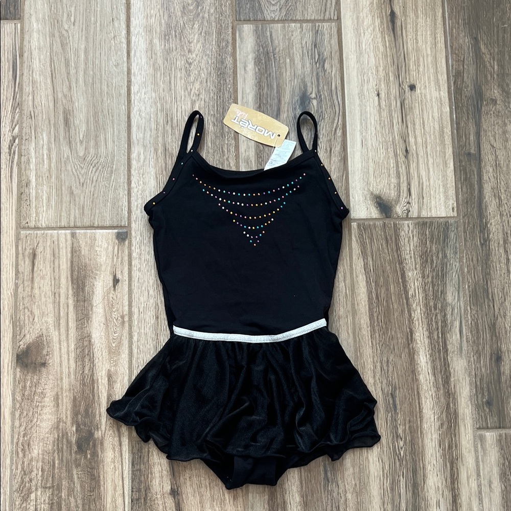NEW Black Kids Dance Costume with Rhinestones